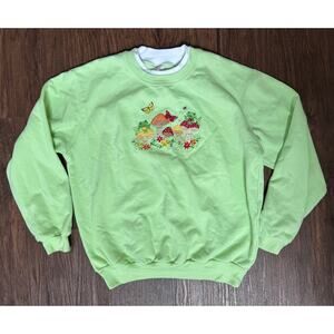 Morning Sun Grandma Green Frog Butterfly Crewneck